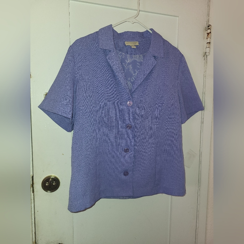 Appleseeds Women Blue Blazer Jacket and blouse Size 16